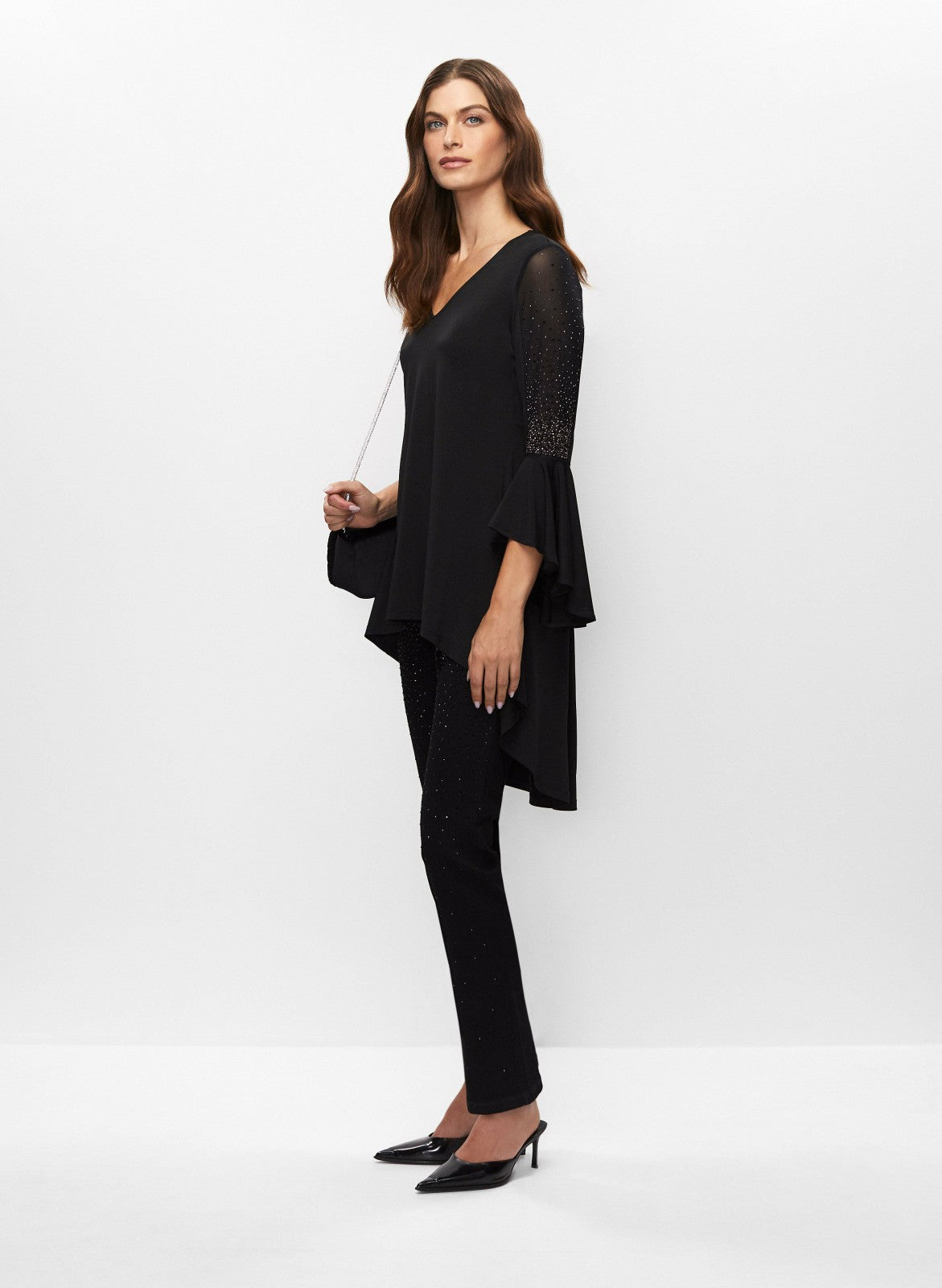 Women Bell Sleeve Tunic Black | Melanie Lyne