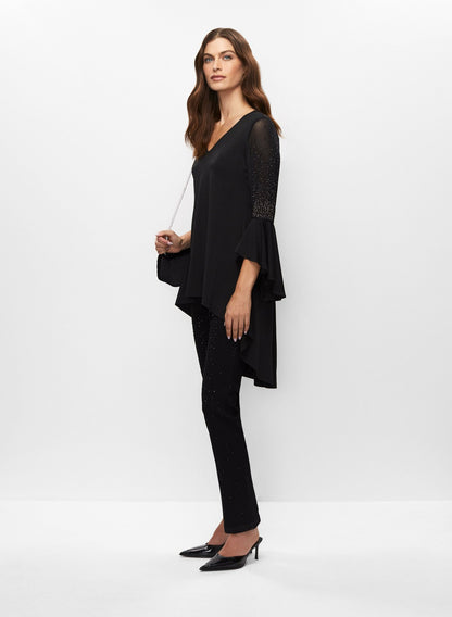 Women Bell Sleeve Tunic Black | Melanie Lyne
