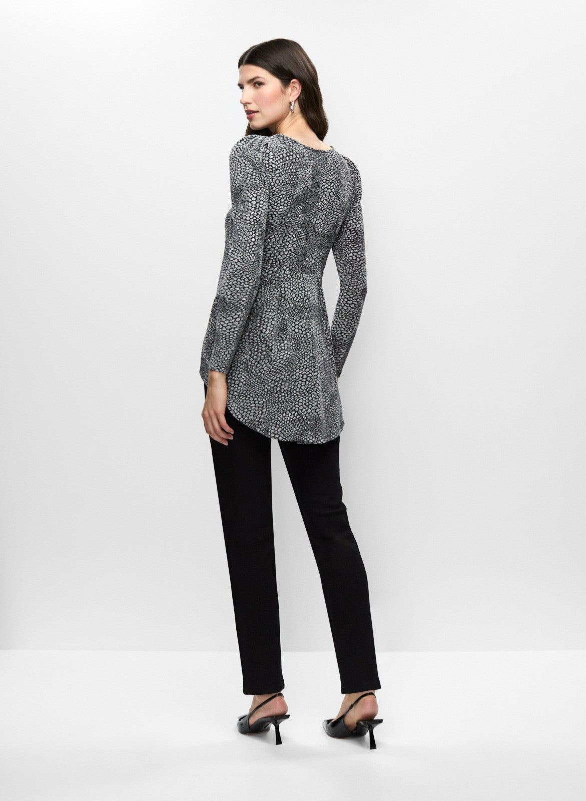 Women Asymmetric Animal Print Tunic Black Pattern | Melanie Lyne
