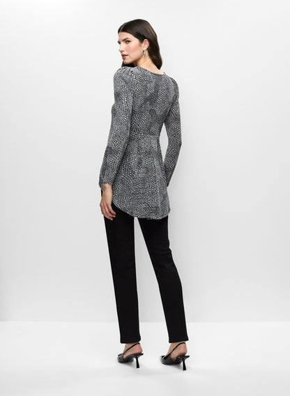 Women Asymmetric Animal Print Tunic Black Pattern | Melanie Lyne