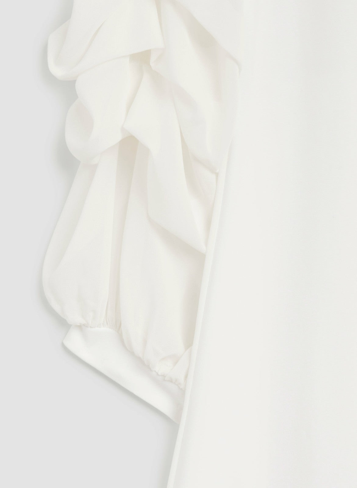 Women Ruffle Sleeve Asymmetric Tunic Ivory | Melanie Lyne