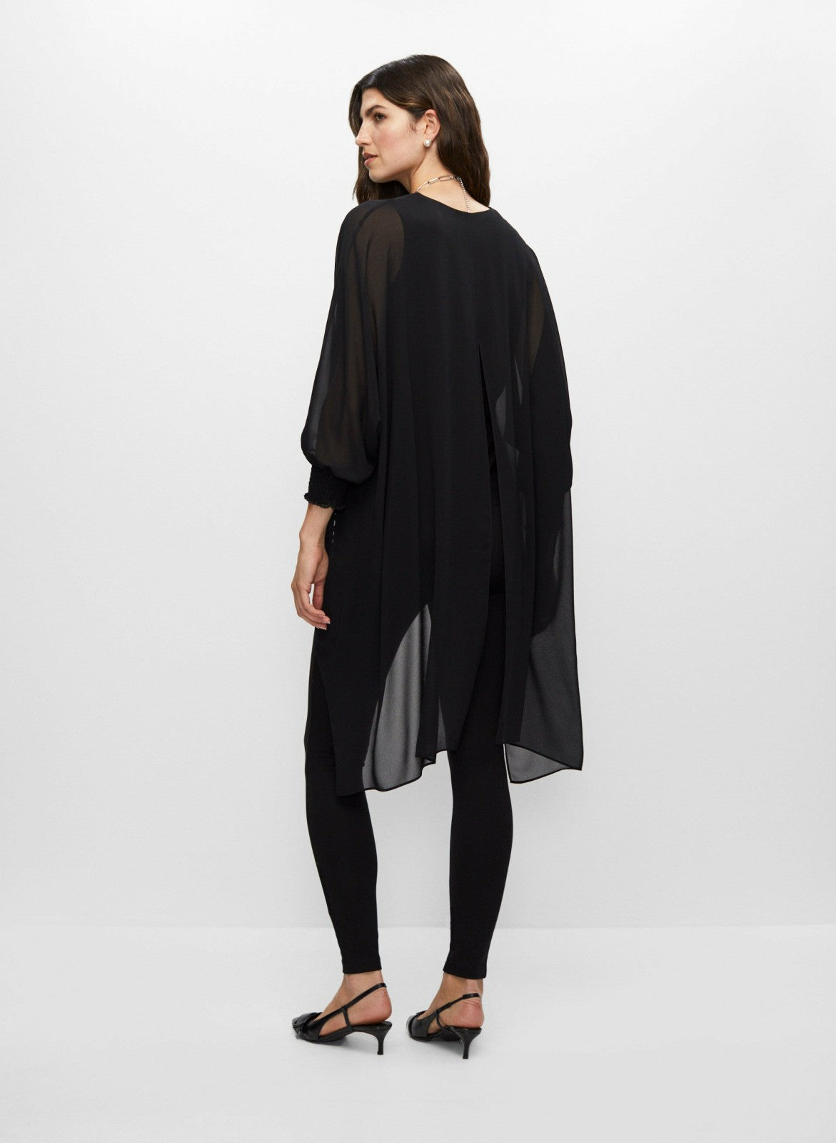 Women High-Low Chiffon Tunic Black | Melanie Lyne
