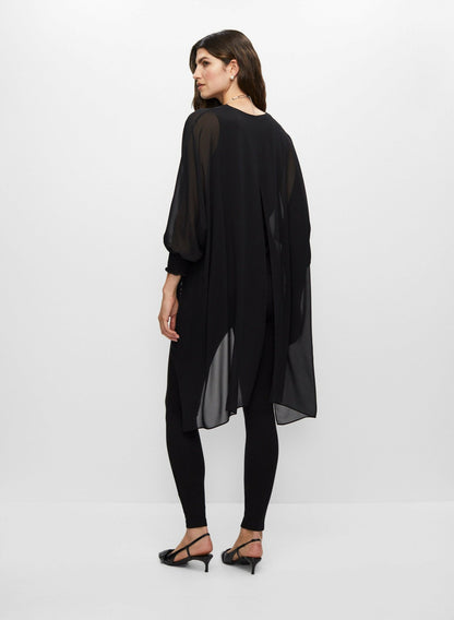 Women High-Low Chiffon Tunic Black | Melanie Lyne
