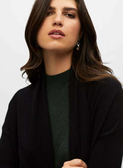 Women Asymmetrical Cashmere Blend Cardigan Black | Melanie Lyne