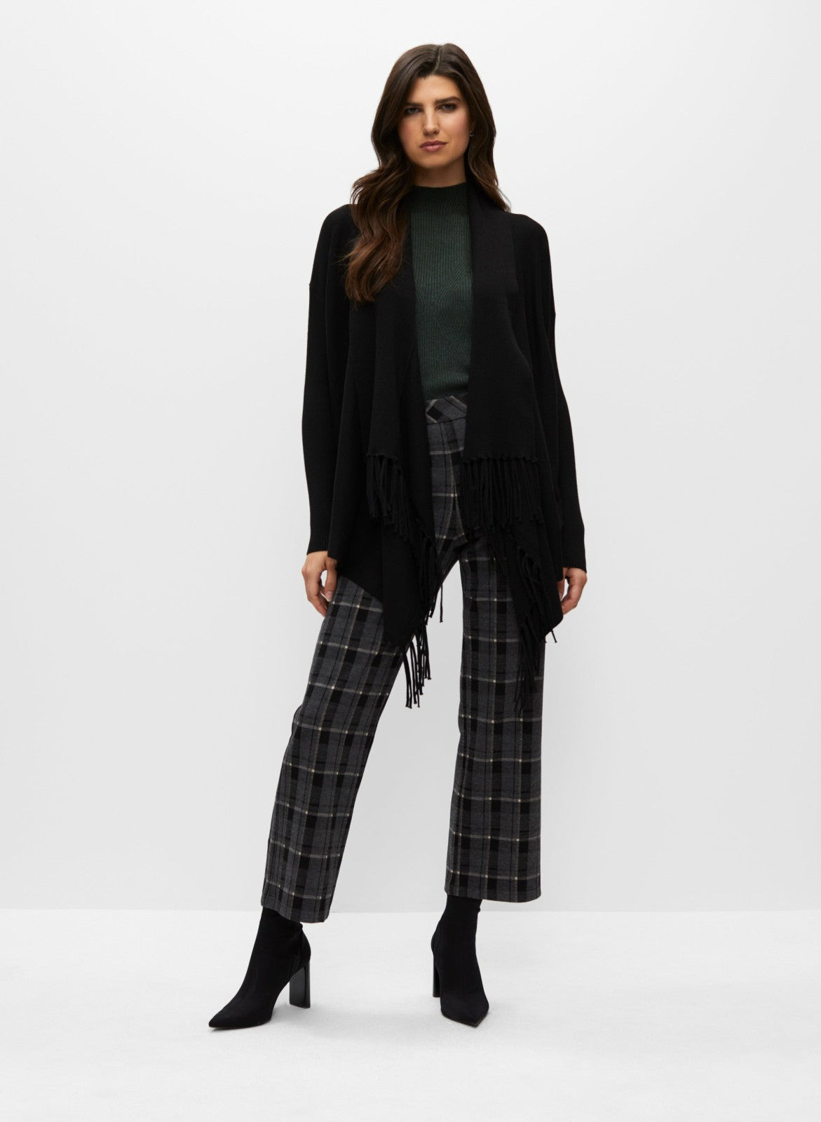 Women Asymmetrical Cashmere Blend Cardigan Black | Melanie Lyne