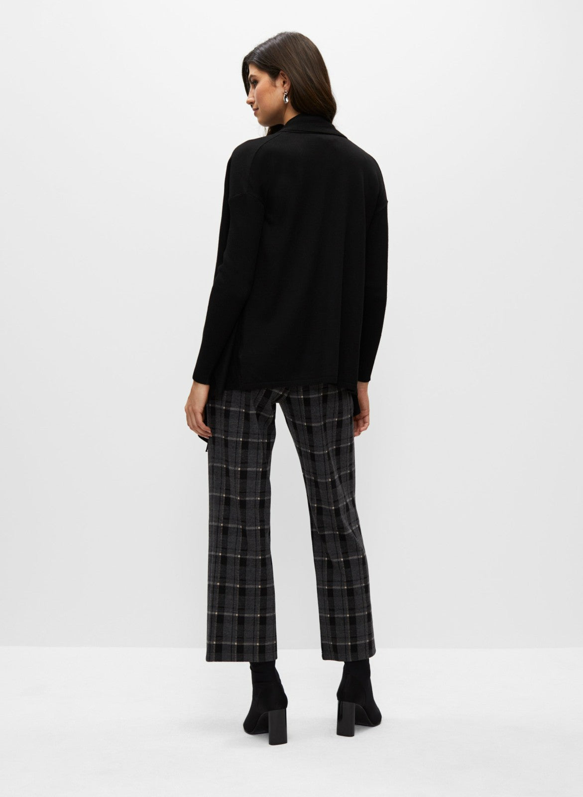 Women Asymmetrical Cashmere Blend Cardigan Black | Melanie Lyne