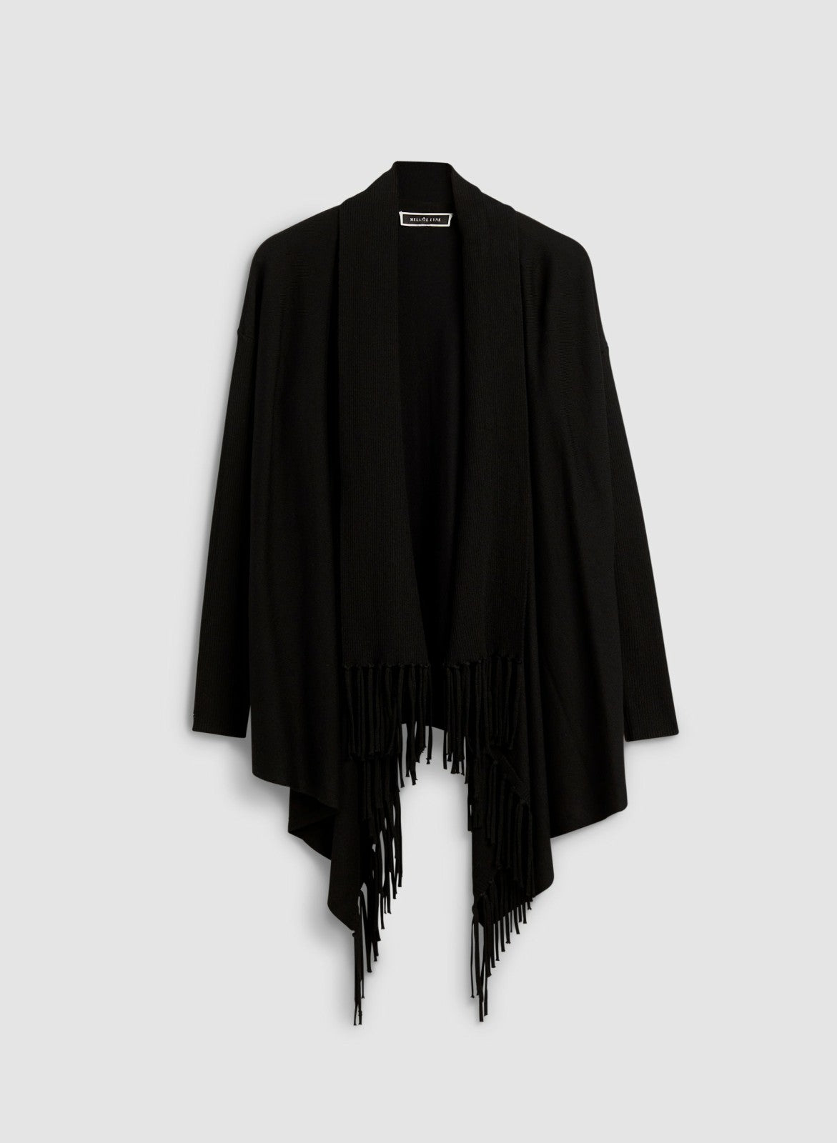 Women Asymmetrical Cashmere Blend Cardigan Black | Melanie Lyne
