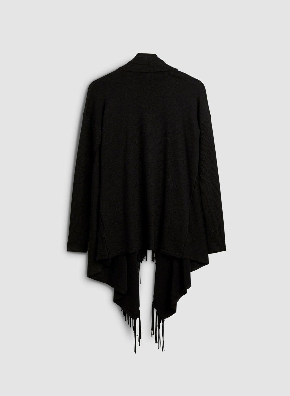 Women Asymmetrical Cashmere Blend Cardigan Black | Melanie Lyne