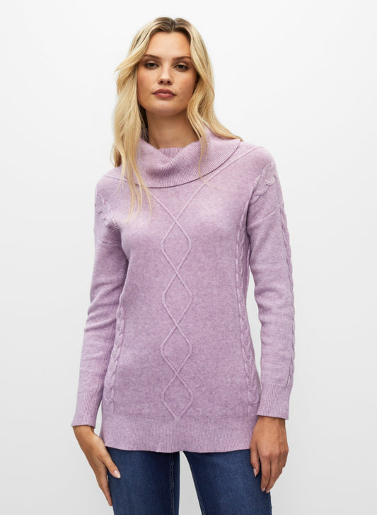 Women Cowl Neck Sweater Light Aubergine | Melanie Lyne