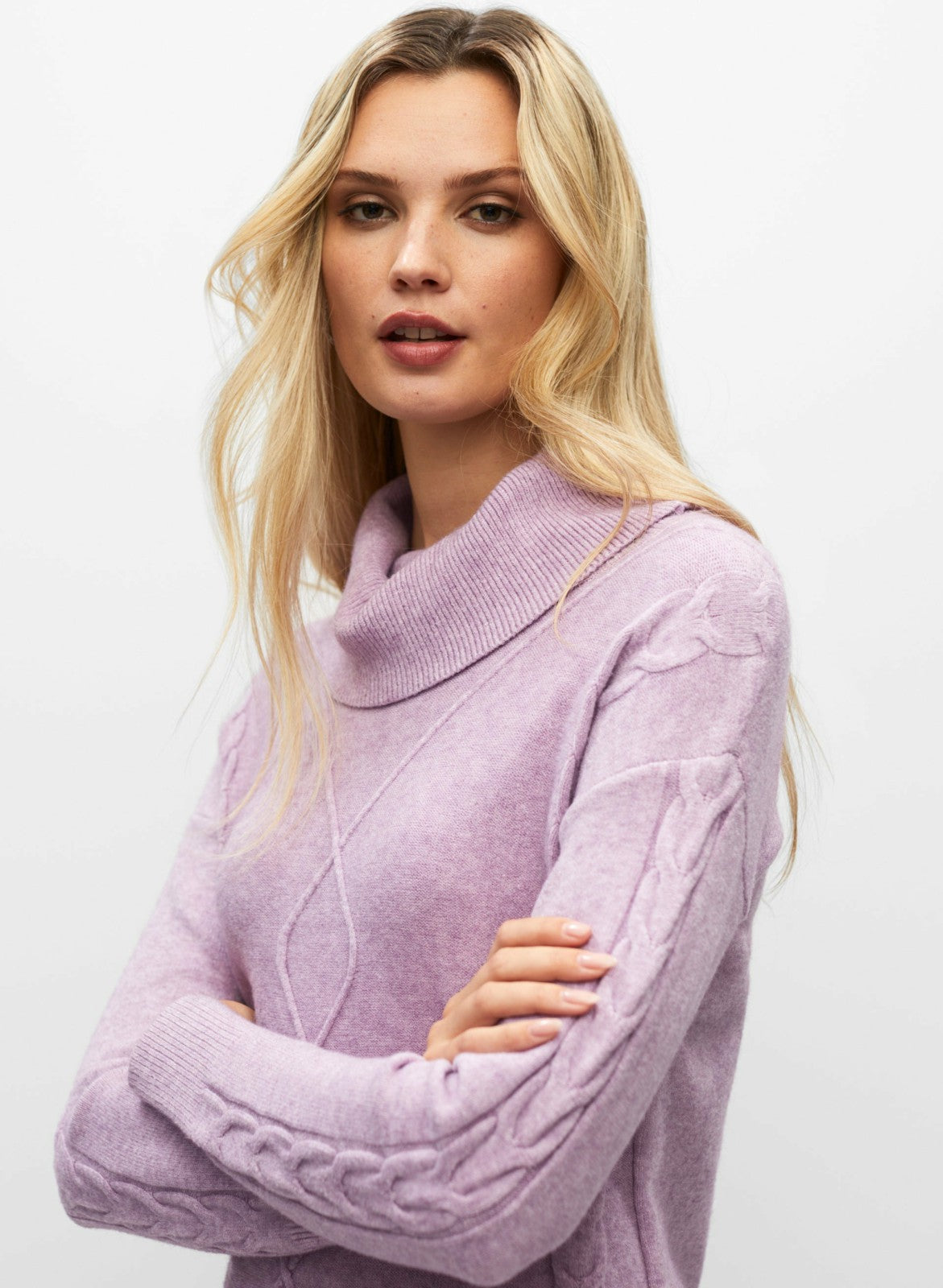 Women Cowl Neck Sweater Light Aubergine | Melanie Lyne