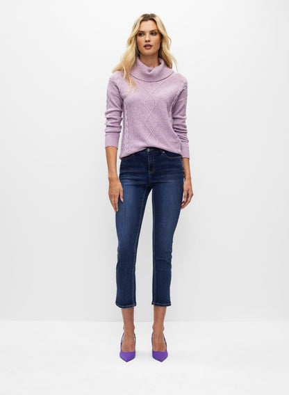 Women Cowl Neck Sweater Light Aubergine | Melanie Lyne