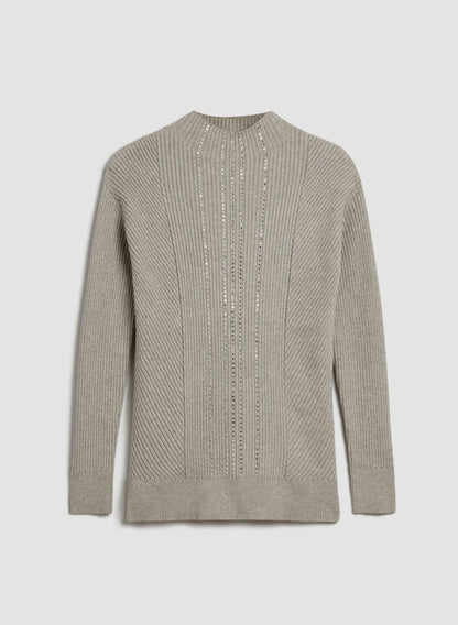 Women Bead Detail Sweater Silver Mist Mix | Melanie Lyne