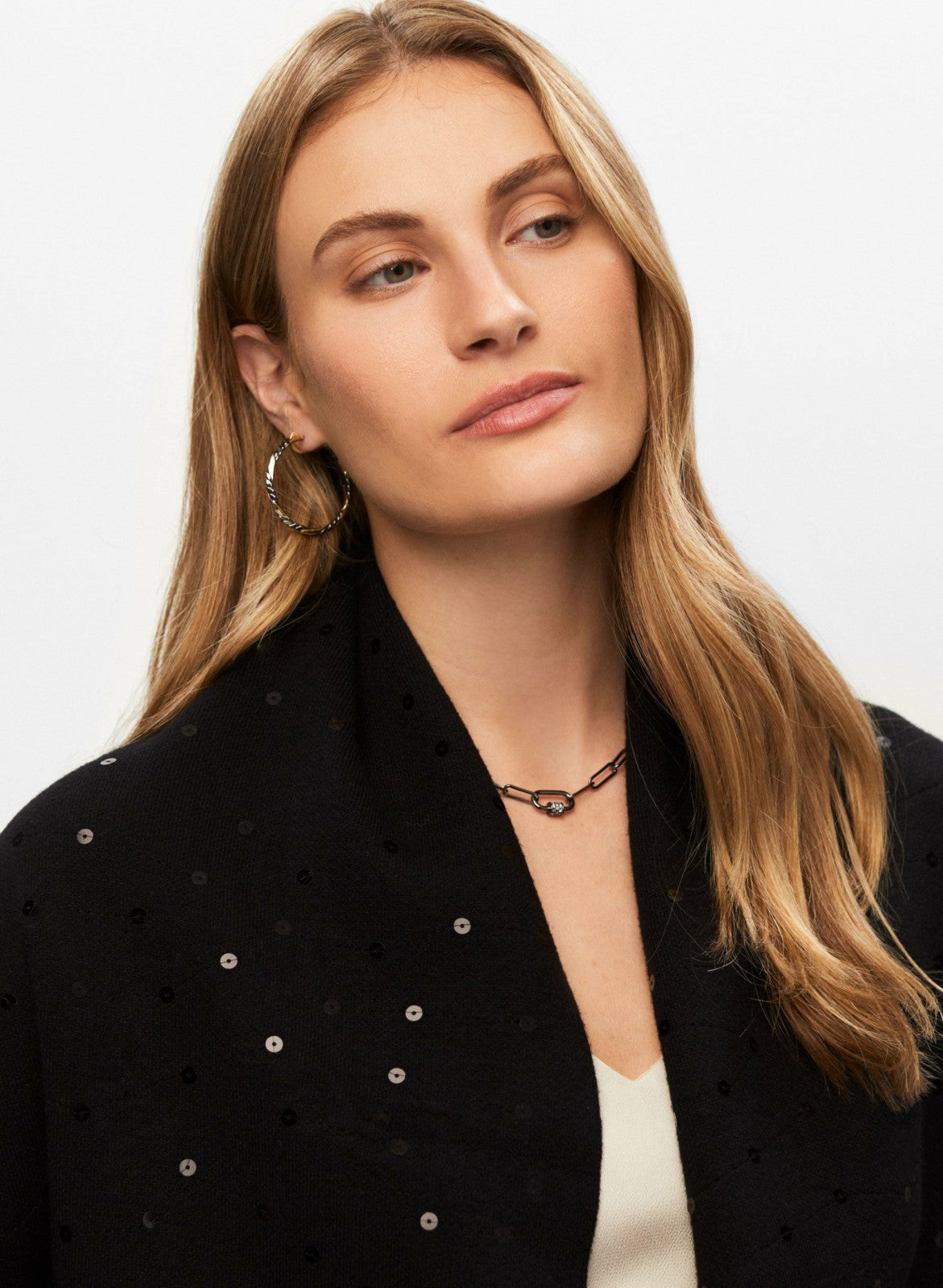 Women Sequin Detail Wrap Black | Melanie Lyne
