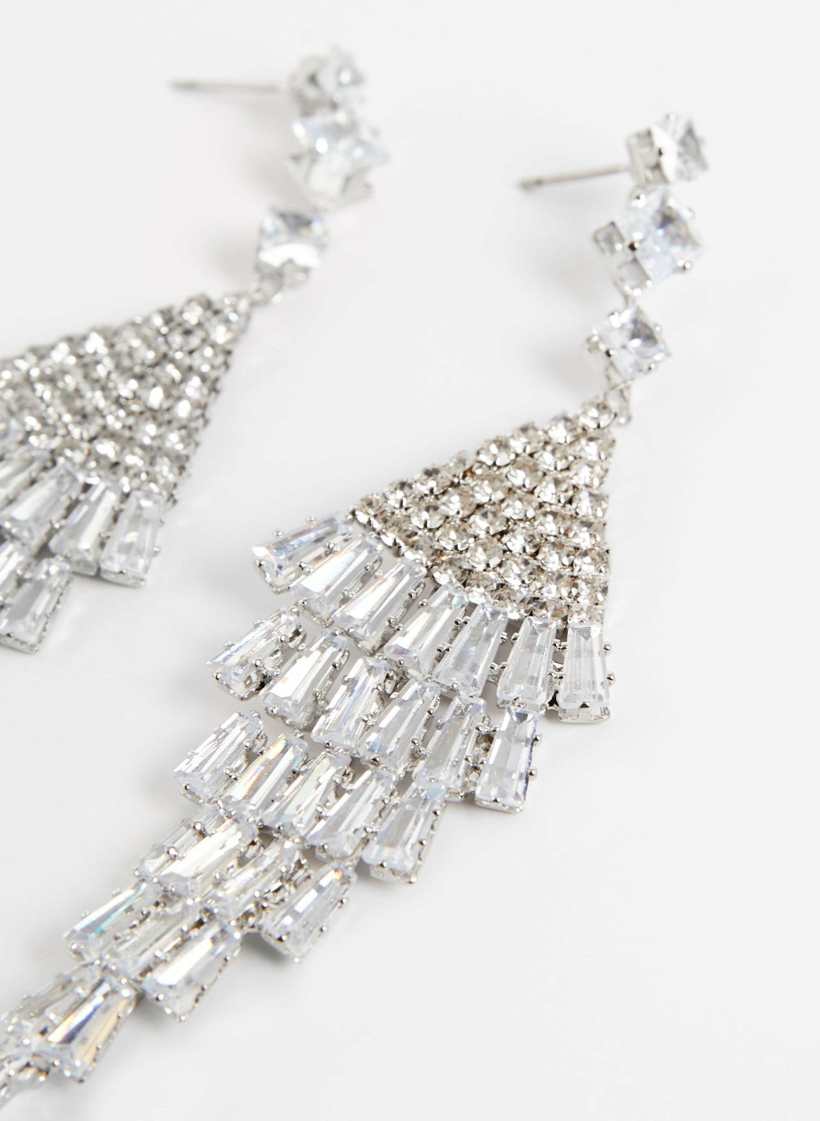 Women Crystal Chandelier Earrings Silver | Melanie Lyne