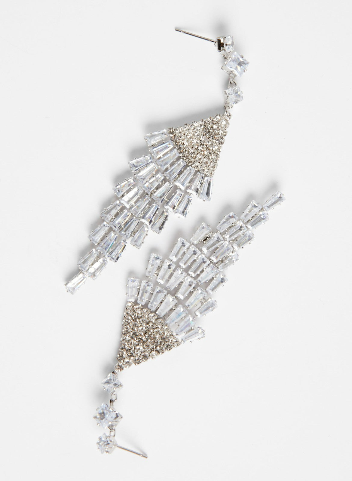 Women Crystal Chandelier Earrings Silver | Melanie Lyne