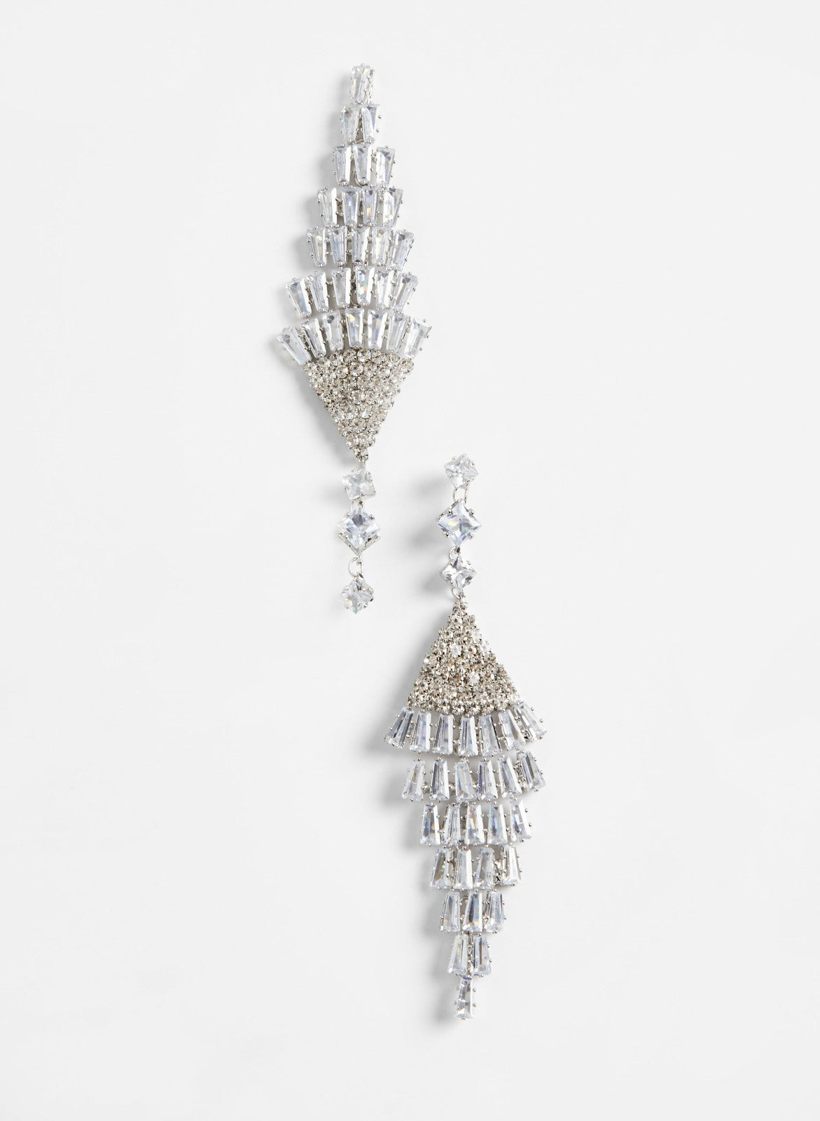 Women Crystal Chandelier Earrings Silver | Melanie Lyne