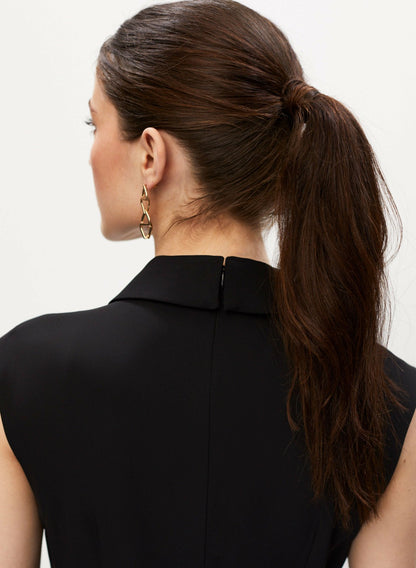 Women Cap Sleeve Wide Leg Jumpsuit Black | Melanie Lyne