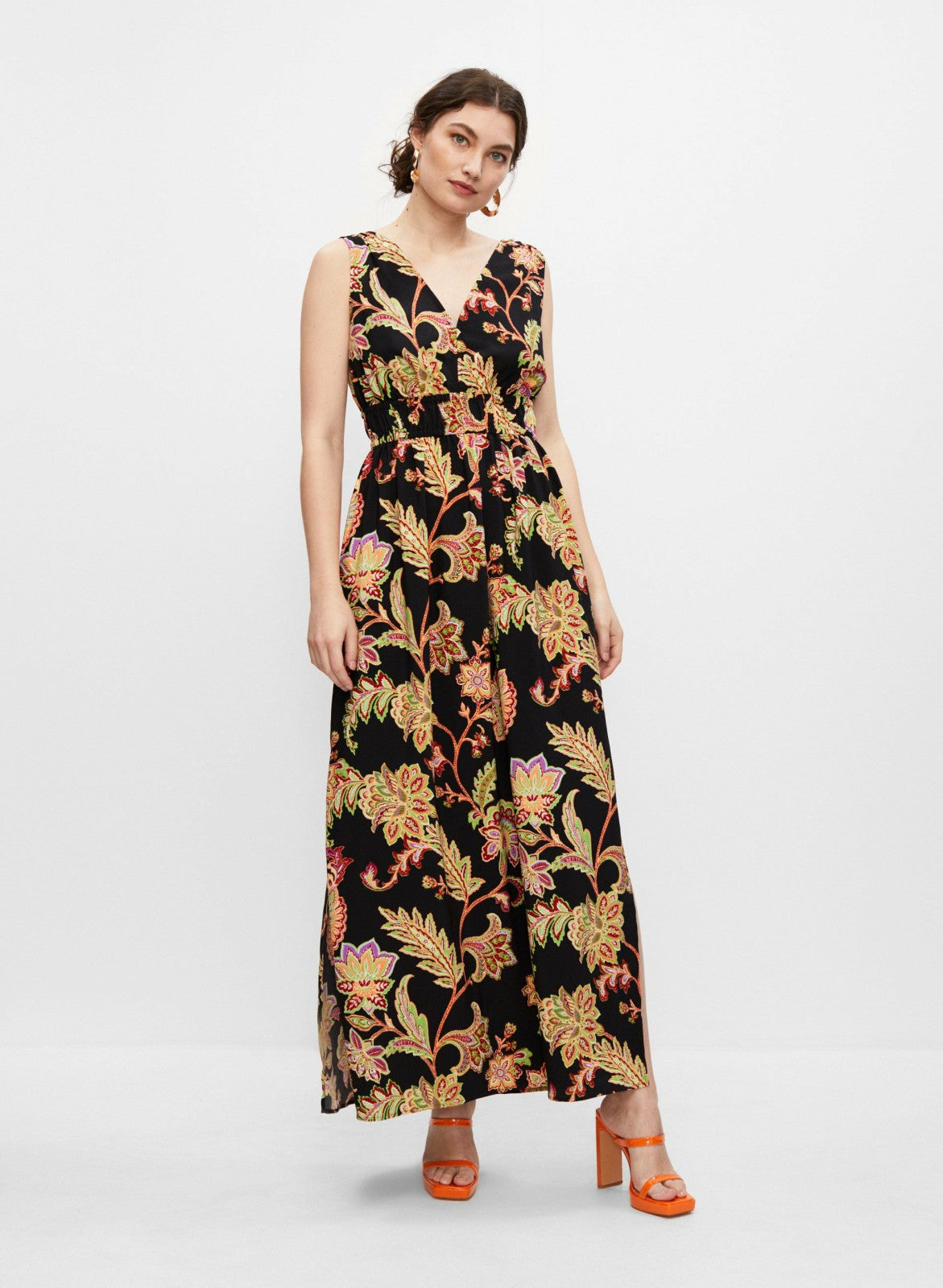 Women Floral Print Maxi Dress Black Pattern | Melanie Lyne