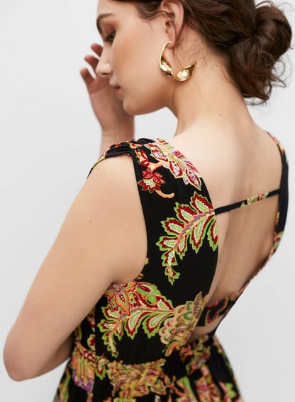 Women Floral Print Maxi Dress Black Pattern | Melanie Lyne