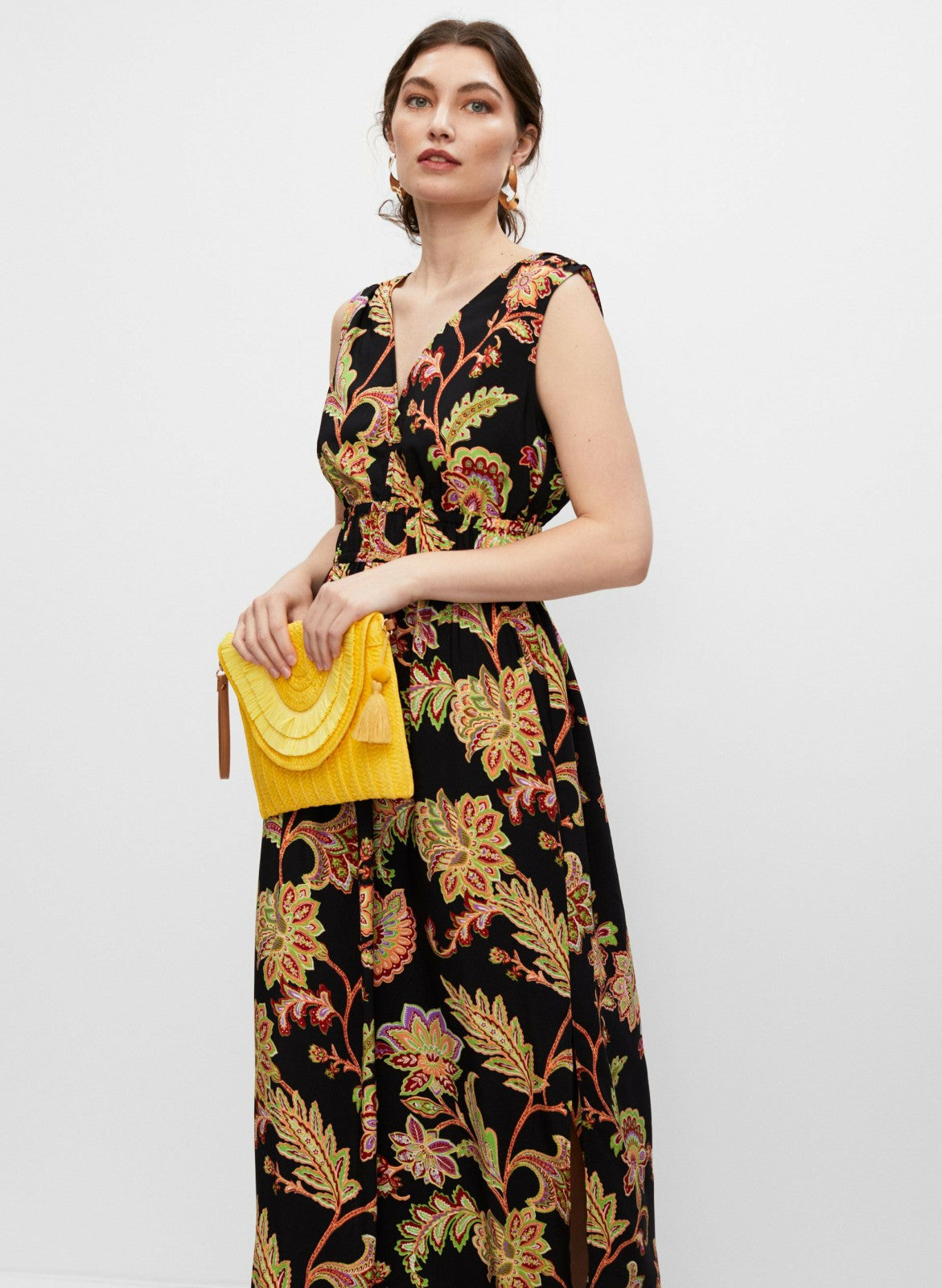 Women Floral Print Maxi Dress Black Pattern | Melanie Lyne