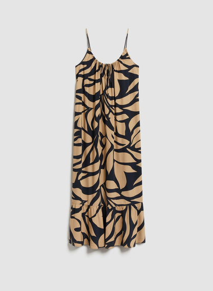 Women Tonal Leaf Print Maxi Dress Blue Pattern | Melanie Lyne
