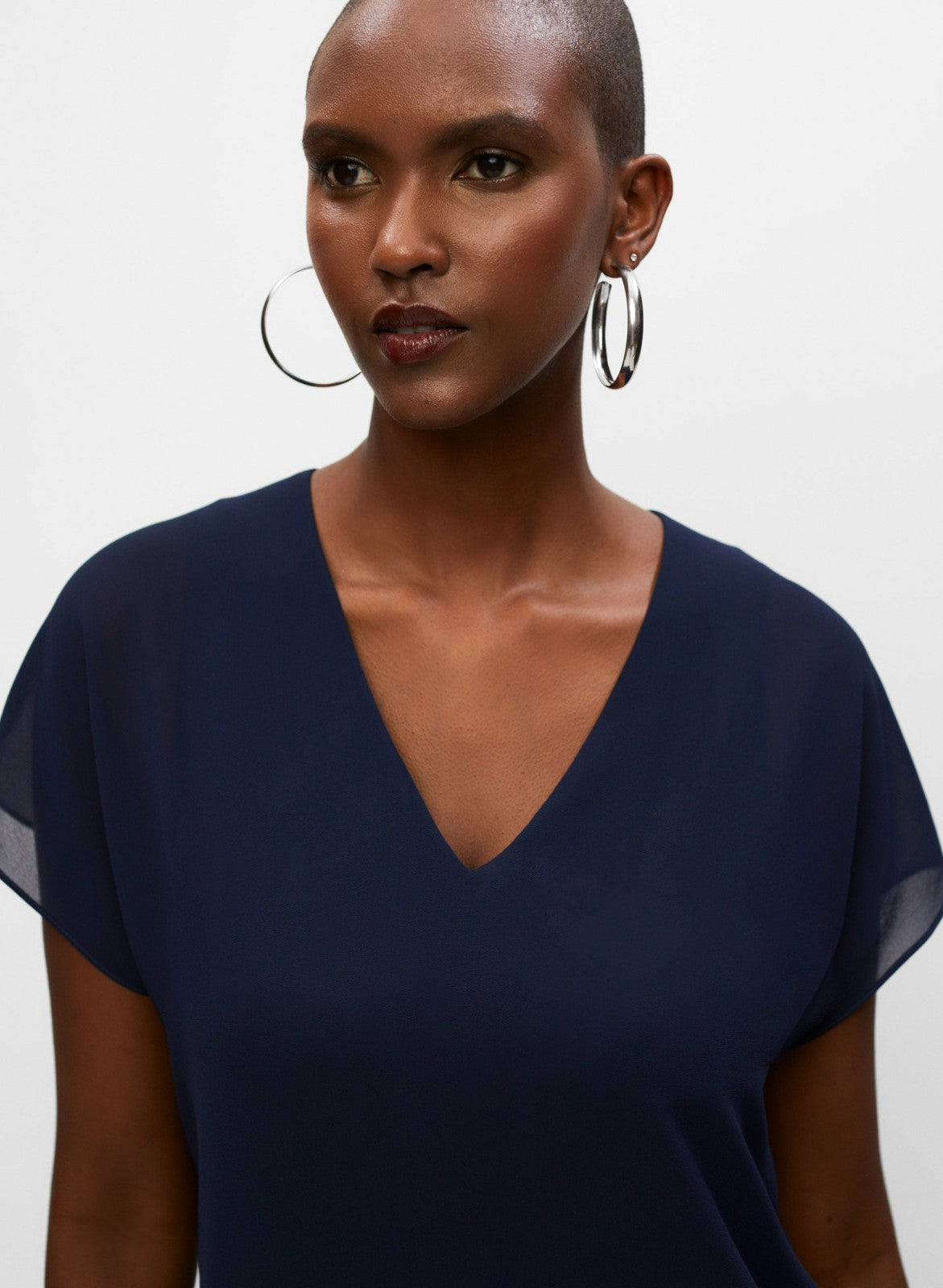 Women Long V-Neck Dress Peacock Blue | Melanie Lyne