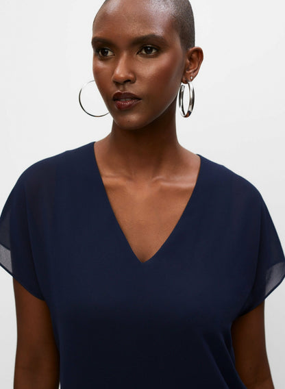 Women Long V-Neck Dress Peacock Blue | Melanie Lyne