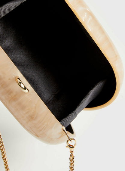 Women Oval Mother-of-Pearl Clutch Whisper White | Melanie Lyne