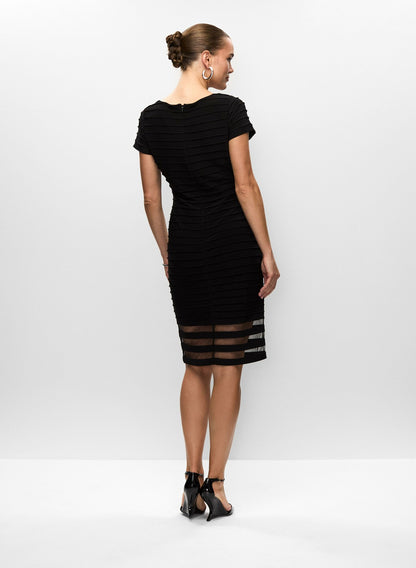Women Adrianna Papell - Short Sleeve Striped Dress Black | Melanie Lyne