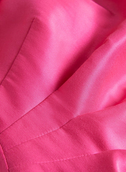 Women Satin One-Shoulder Dress Luminous Pink | Melanie Lyne