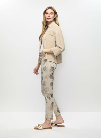 Women Foil Leaf Print 7/8 Jeans Stone | Melanie Lyne