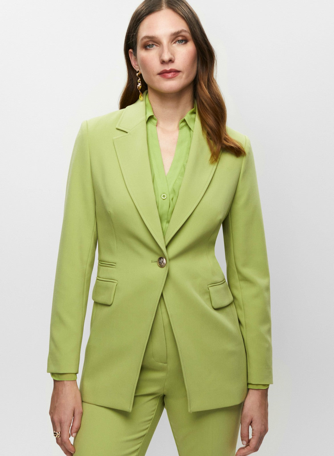 Women Single-Button Blazer Pistachio Green | Melanie Lyne