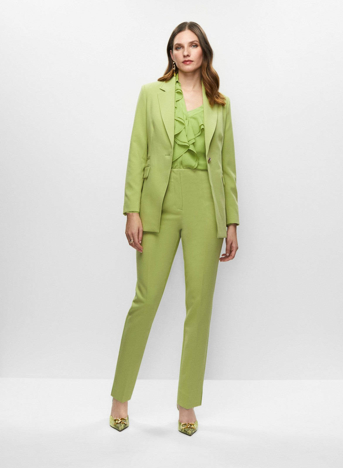Women Single-Button Blazer Pistachio Green | Melanie Lyne