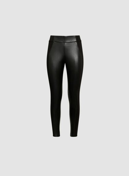 Women Kayla Vegan Leather Leggings Black | Melanie Lyne