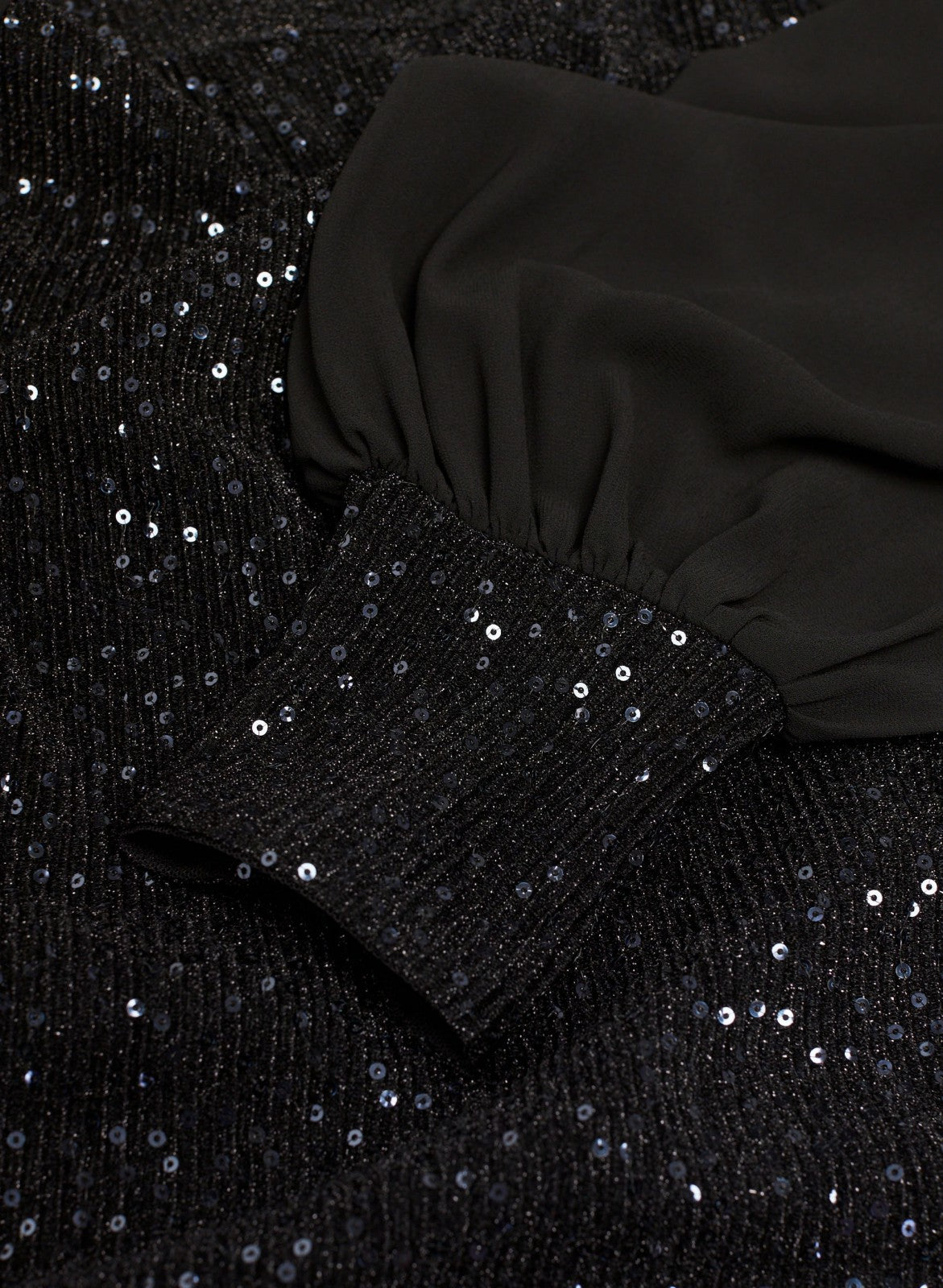 Women Sequin Embellished Chiffon Sleeve Top Deep Sapphire | Melanie Lyne