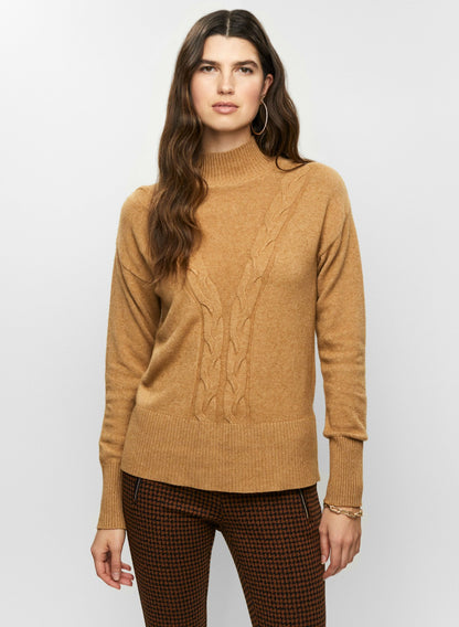 Women Cable Knit Sweater Dark Camello | Melanie Lyne