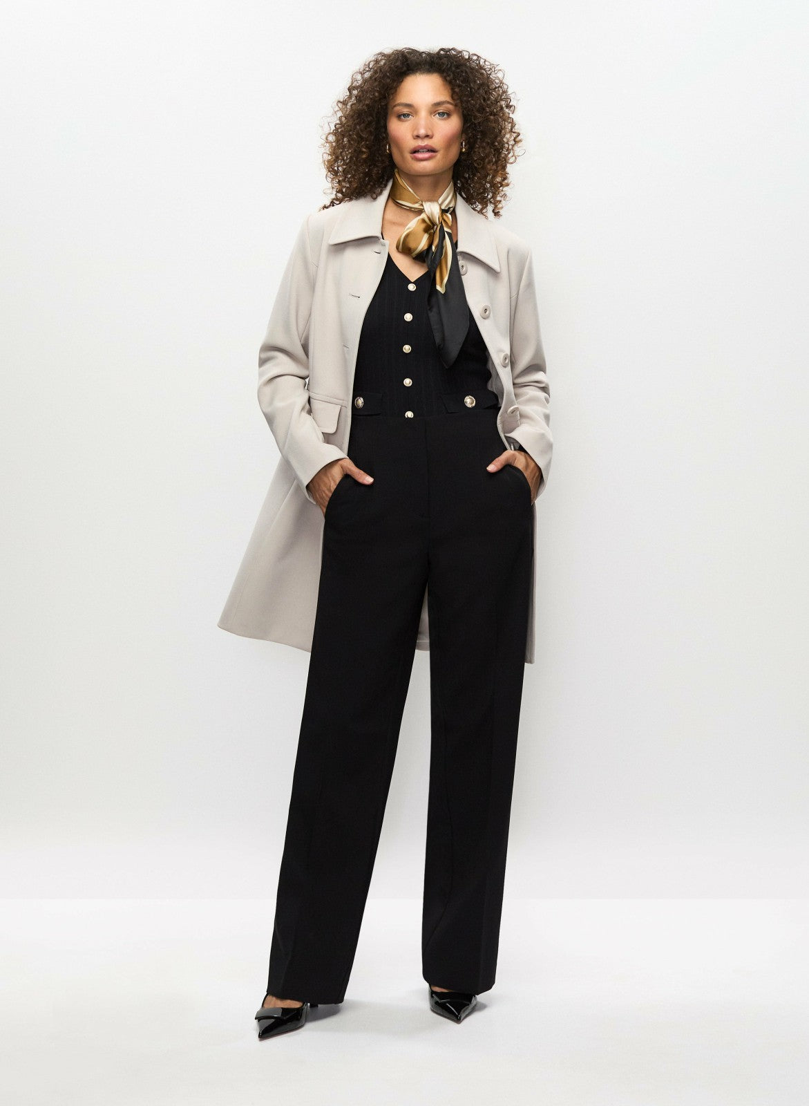 Women Button Detail Rib Knit Sweater Black | Melanie Lyne