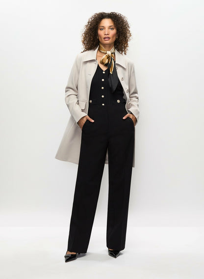 Women Button Detail Rib Knit Sweater Black | Melanie Lyne