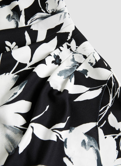 Women Off-the-Shoulder Floral Dress Black & White | Melanie Lyne