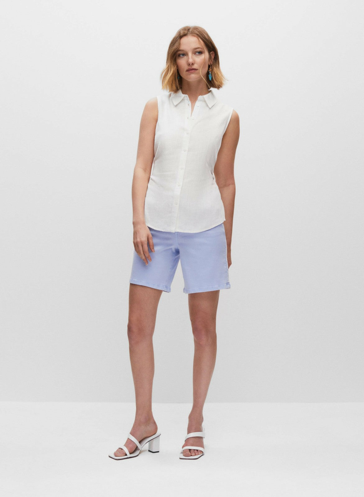 Women Tie Front Button Down Shirt Ivory | Melanie Lyne