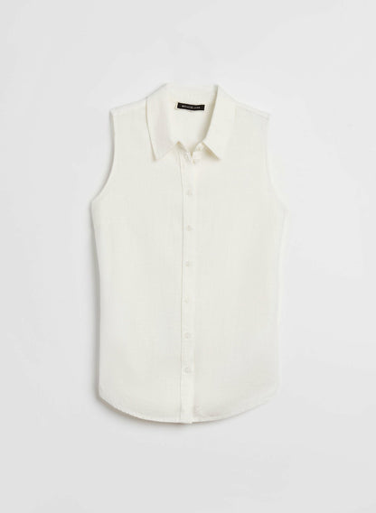 Women Tie Front Button Down Shirt Ivory | Melanie Lyne