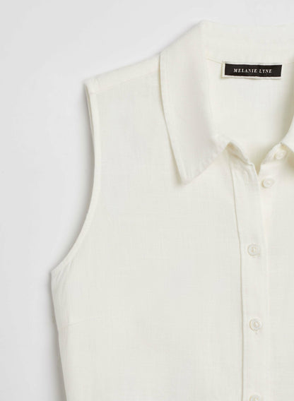 Women Tie Front Button Down Shirt Ivory | Melanie Lyne