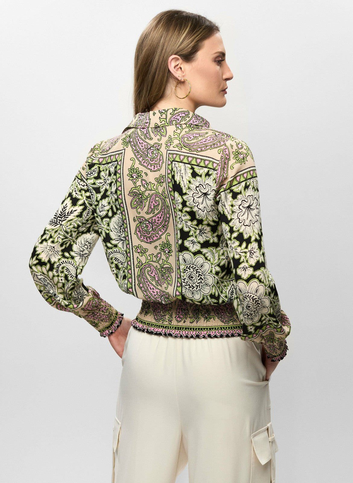 Women Paisley Print Smocked Blouse Multicolour | Melanie Lyne