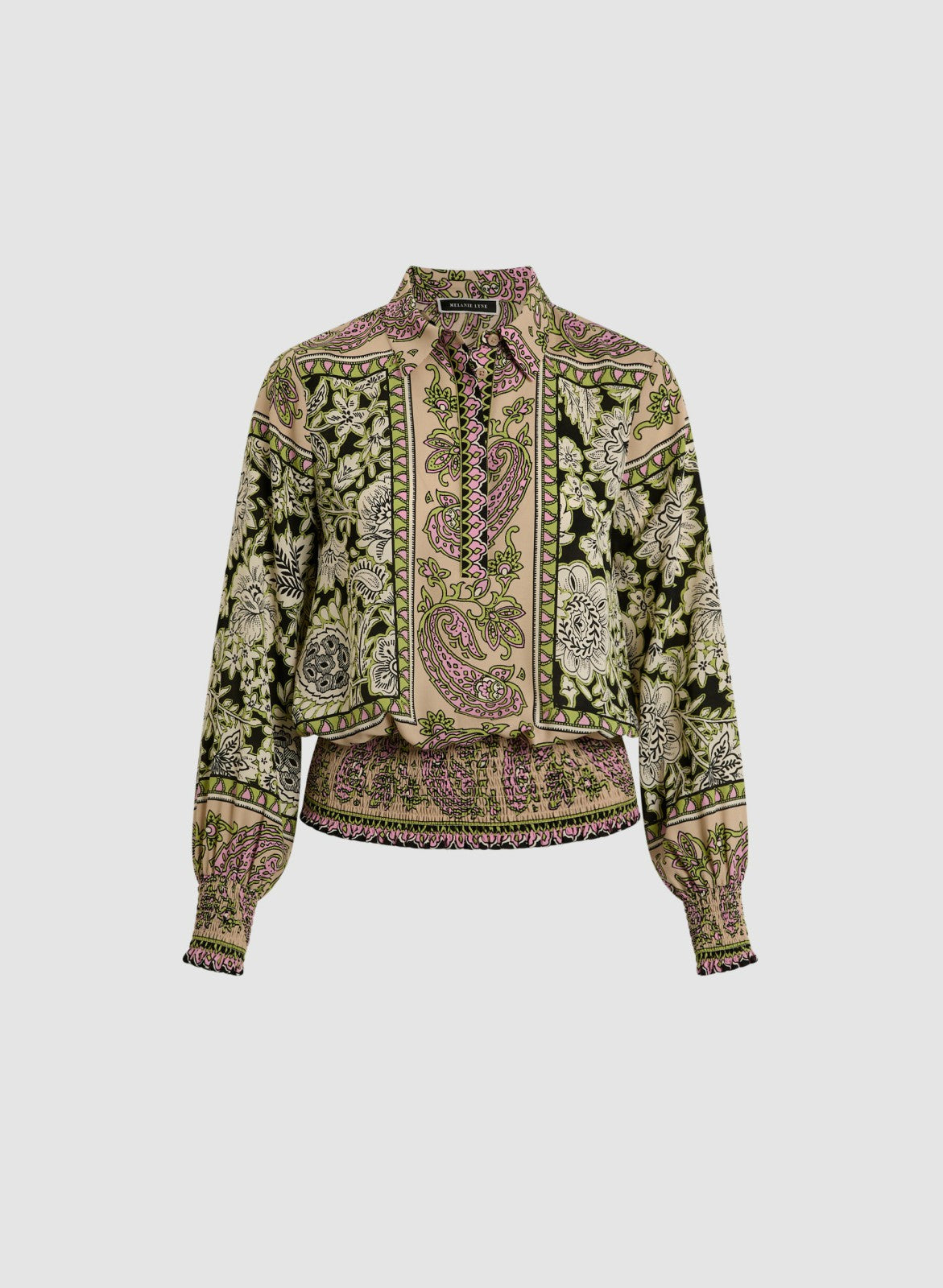 Women Paisley Print Smocked Blouse Multicolour | Melanie Lyne