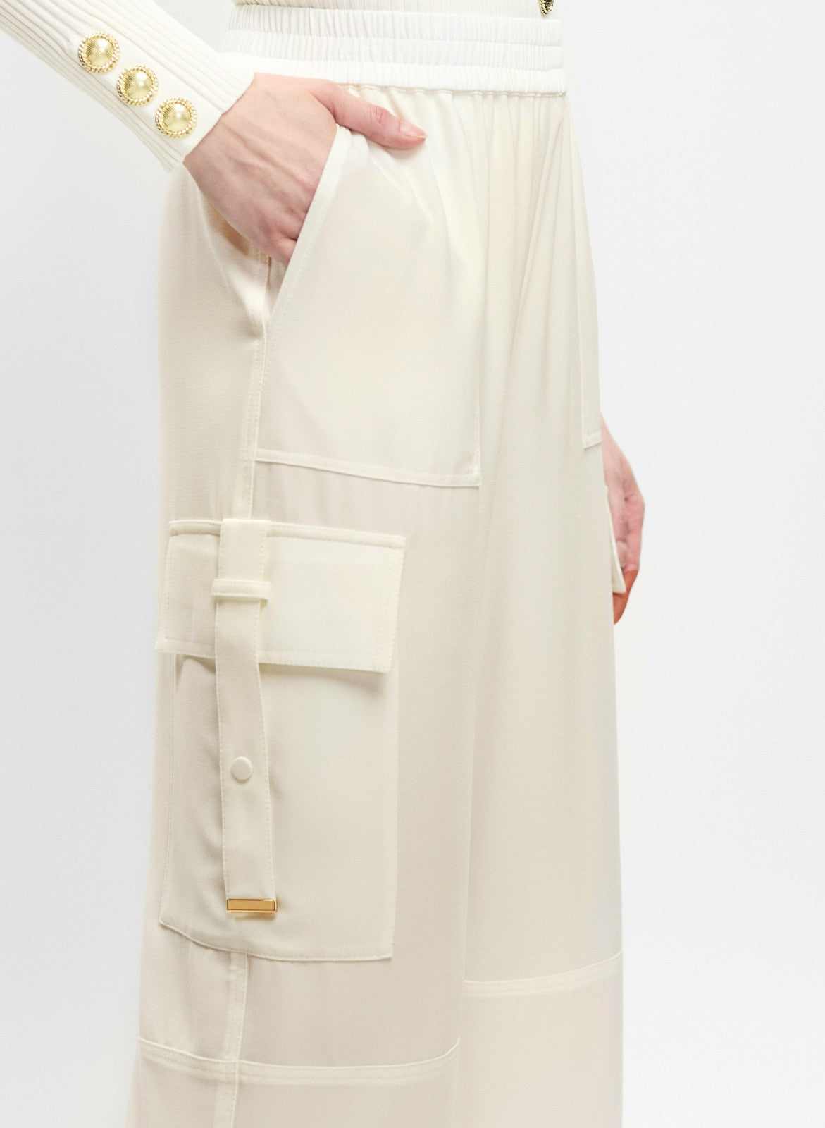 Women Pull-On Cargo Pants Panna | Melanie Lyne