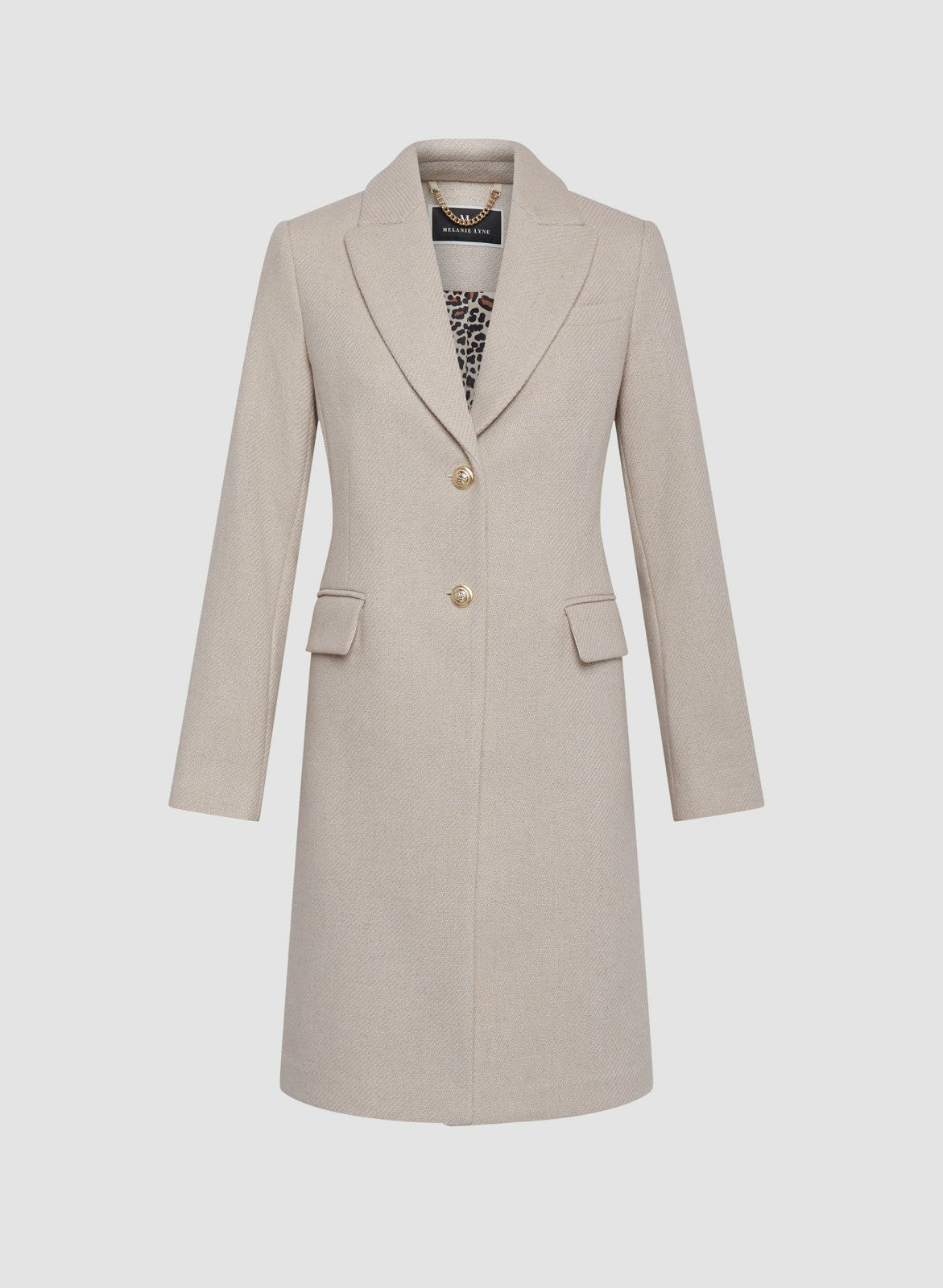 Women Wool Blend Lapel Coat Oatmeal | Melanie Lyne