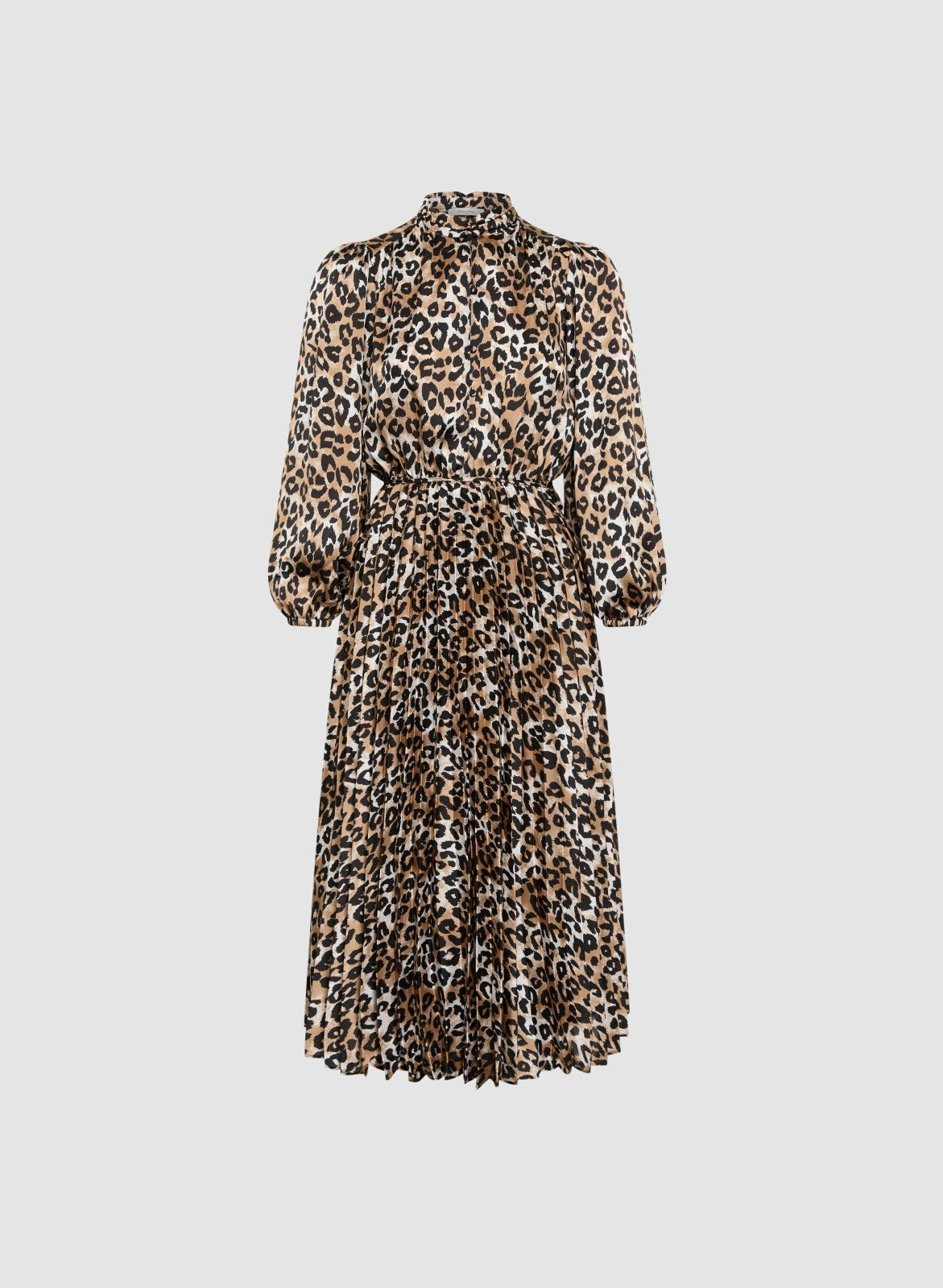 Women Pleated Leopard Print Dress Brown Pattern | Melanie Lyne