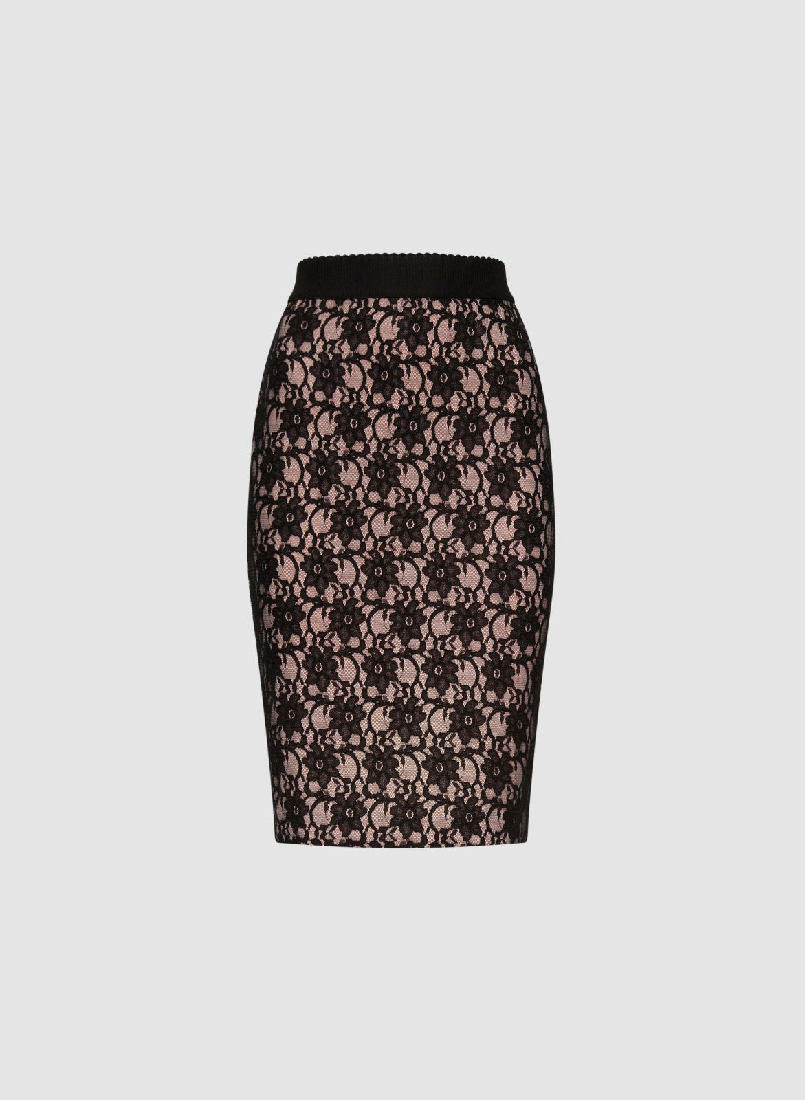 Women Floral Lace Pencil Skirt Black | Melanie Lyne