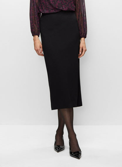 Women Long Fitted Skirt Black | Melanie Lyne
