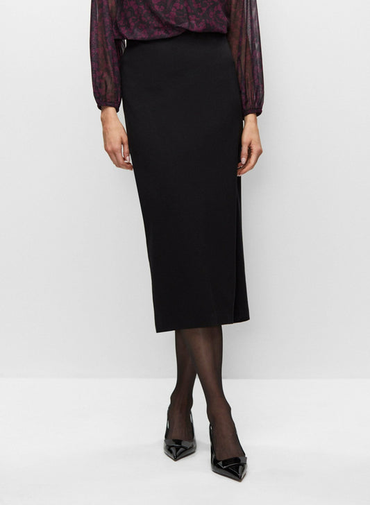 Women Long Fitted Skirt Black | Melanie Lyne
